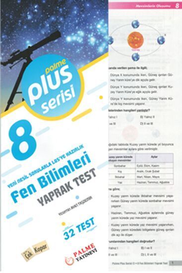 Palme Yayınları 8. Sınıf Fen Bilimleri Plus Yaprak Test