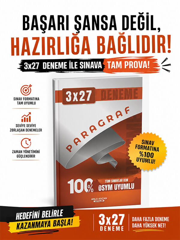 Tüm Sınavlar İçin 3x27 Paragraf Deneme Anla Kazan Yayınları