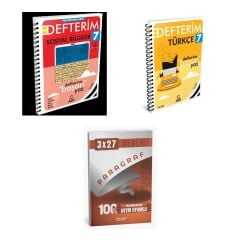 2027 Arı 7. Sınıf Defterim GÜNCEL Sosyal Sosyalimo Bilgiler + Türkçe Türkçemino Konu + Ankapade 3'lü Set