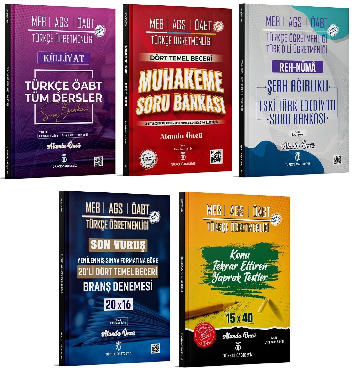 Türkçe ÖABTDEYİZ ÖABT MEB-AGS Türkçe Soru Bankası + 20 Deneme + Yaprak Test 5 li Set - Enes Kaan Şahin Türkçe ÖABTDEYİZ
