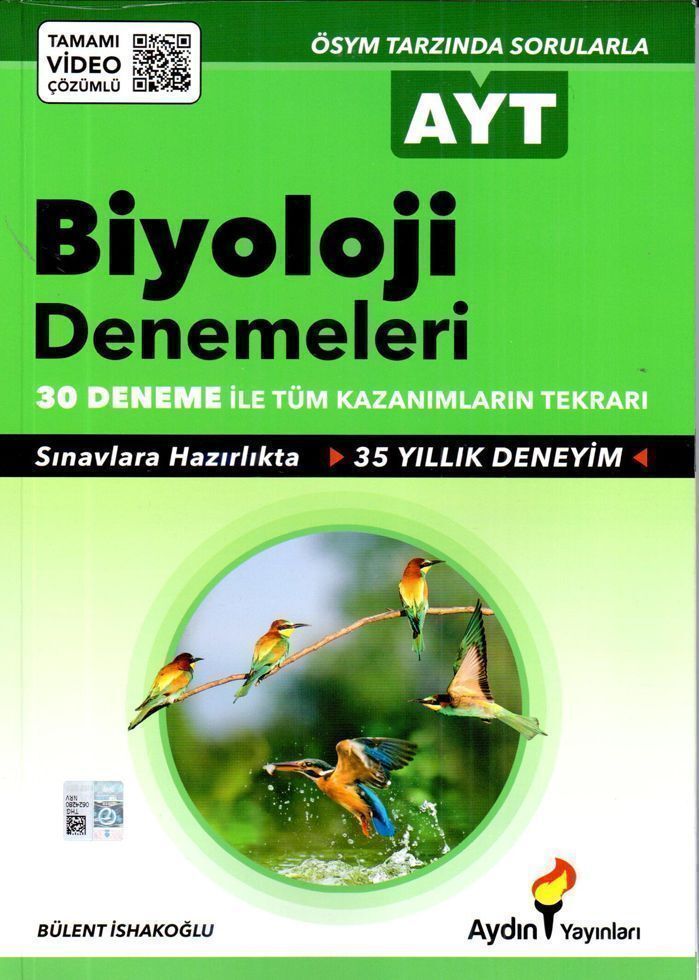 Aydın Yayınları AYT Biyoloji 30 lu Denemeleri