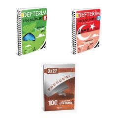 2027 Arı 8 Sınıf Defterim Fen Fenito Bilimleri + İnkılap Tarihi ve Atatürkçülük T C Konu + Ankapade 3'lü Set