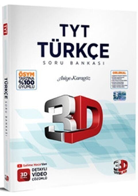 3D Yayınları YKS TYT Türkçe Soru Bankası Video Çözümlü 3D Yayınları