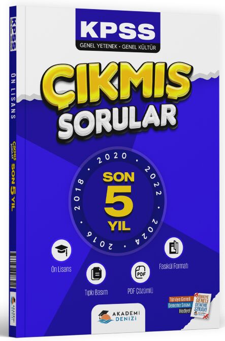 Akademi Denizi 2026 KPSS Ön Lisans Çıkmış Sorular Son 5 Yıl Tıpkı Basım Fasikül Çözümlü Akademi Denizi