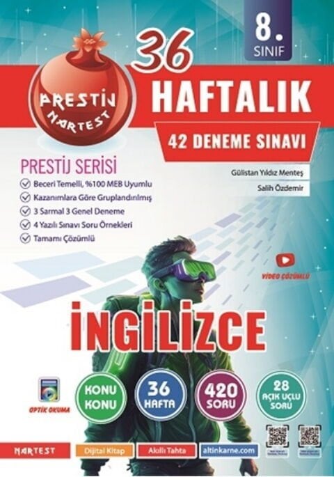Nartest Yayınları 8. Sınıf Haftalık İngilizce Denemeleri