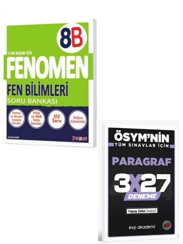 FENOMEN 2027 8 FEN BİLİMLERİ SORU BANKASI (B)+ EVP Akademi Paragraf