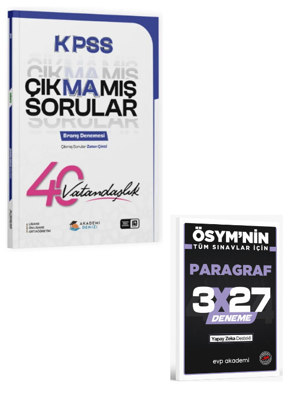 Akademi Denizi 2027 KPSS Vatandaşlık Çıkmamış Sorular 40 Deneme Çözümlü+ EVP Akademi Paragraf