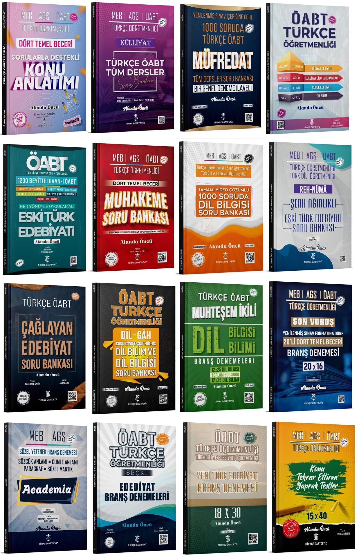 Türkçe ÖABTDEYİZ ÖABT MEB-AGS Türkçe Öğretmenliği Tüm Kitaplar 16 lı Set - Enes Kaan Şahin Türkçe ÖABTDEYİZ