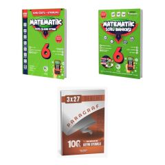 2027 Av 6. Sınıf Matematik Ders İşleme Kitabı Konu + Soru + anla kazan paragraf deneme 3'lü Set
