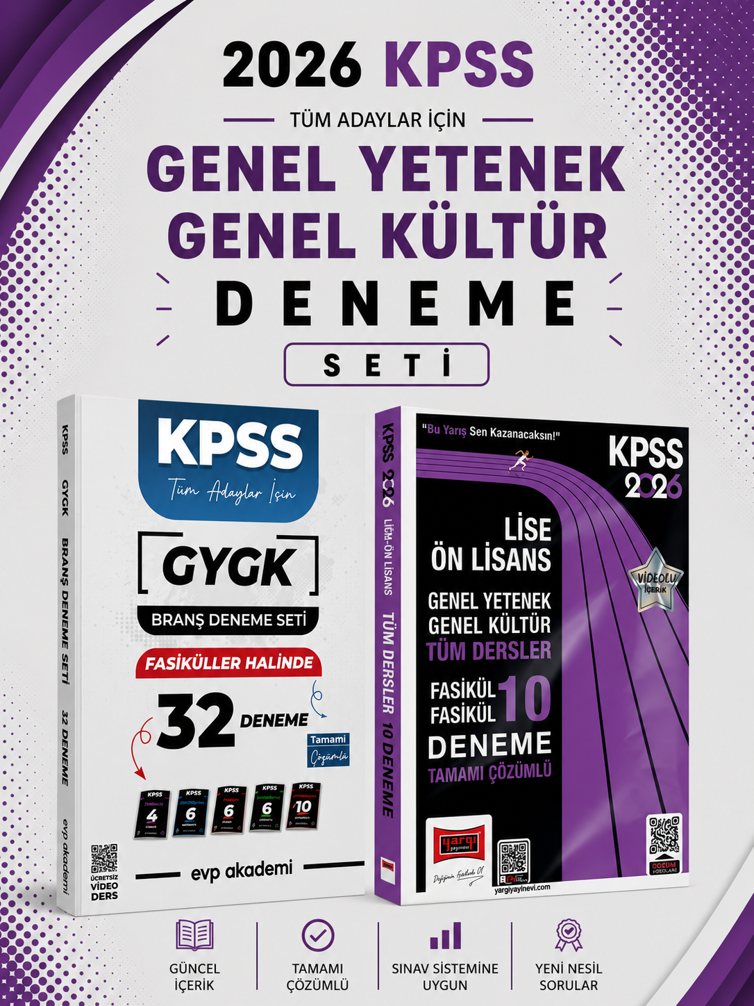 Yargı 2026 KPSS GKGY Lise Ön Lisans 10 Deneme & EVP Akademi KPSS Tüm Dersler 32 Deneme Seti