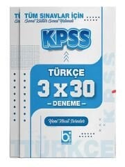 2026 KPSS Tüm Sınavlar İçin Türkçe 3 x 30 Deneme Sınavı Bigelio Yayıncılık