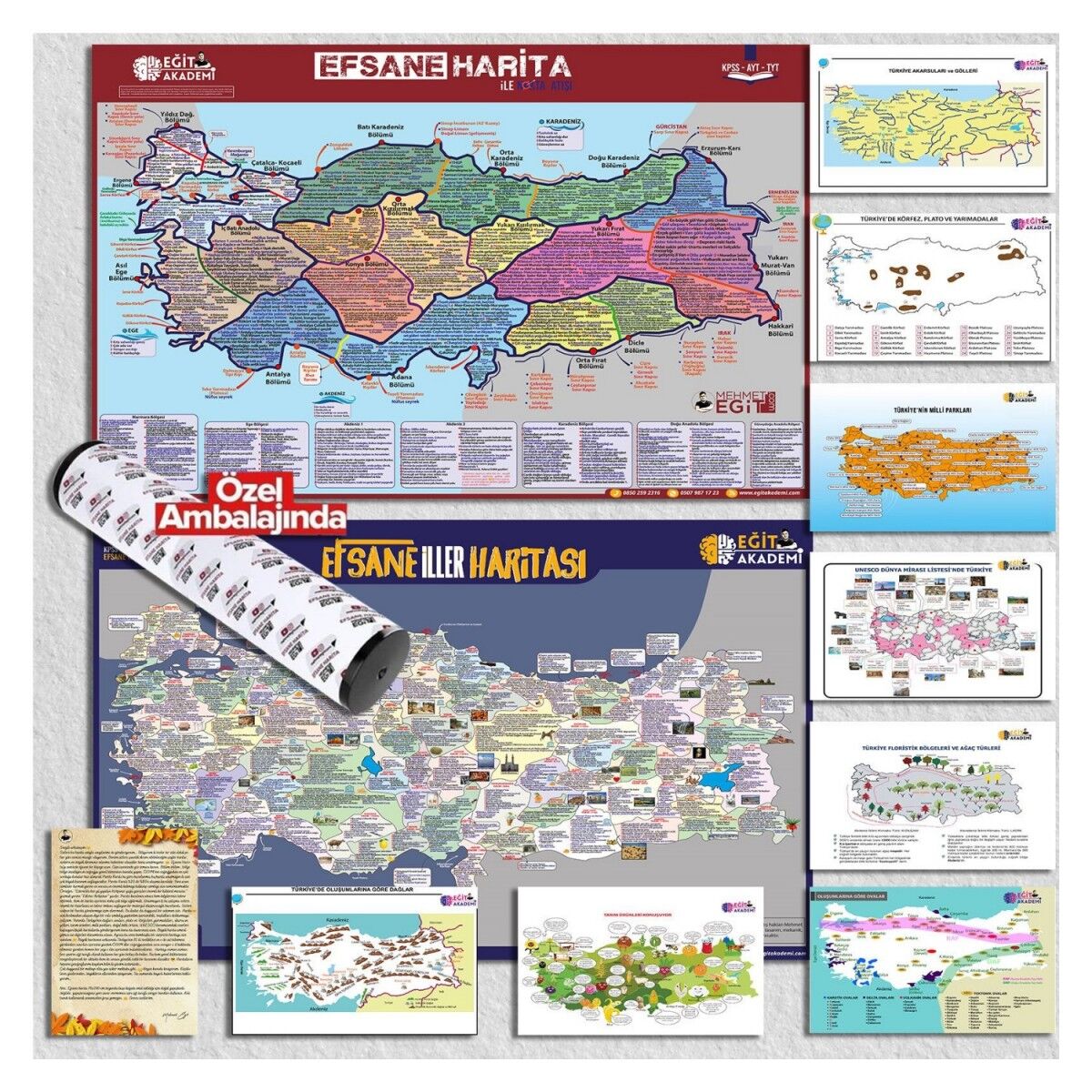 Eğit Akademi KPSS TYT AYT Efsane 10 lu Harita Seti