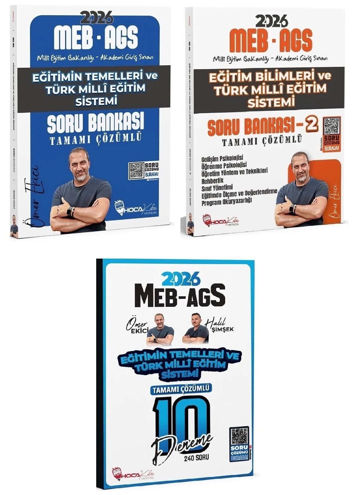 YENİ AGS - Hoca Kafası 2026 MEB-AGS Eğitimin Temelleri + Eğitim Bilimleri ve Türk Milli Eğitim Sistemi Soru Bankası + 10 Deneme 3 lü Set - Ömer Ekici Hoca Kafası Yayınları