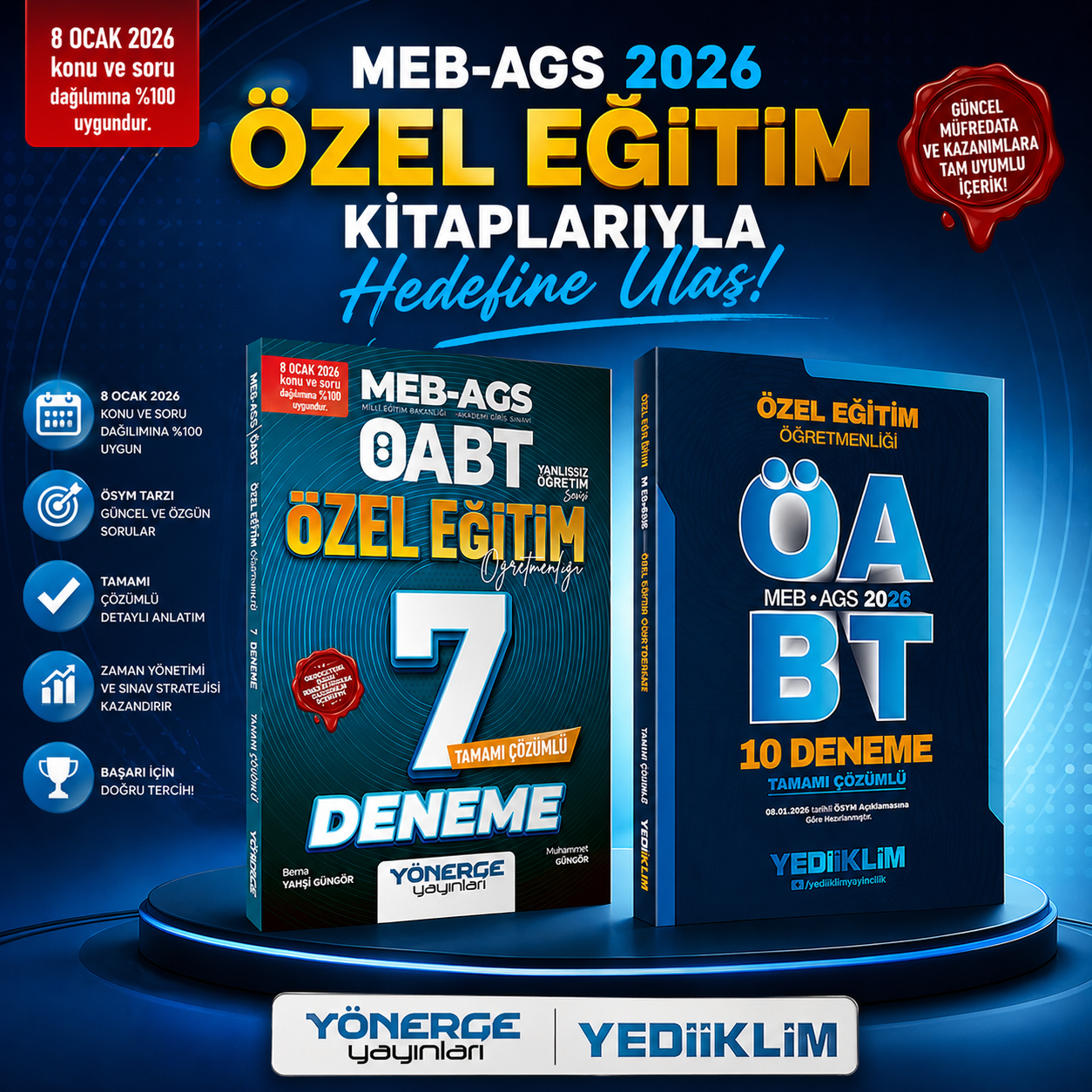 Yediiklim 2026 Meb-Ags Öabt Özel Eğitim Öğretmenliği 10 Deneme & Yönerge Öabt Özel Eğitim 7 Deneme Seti