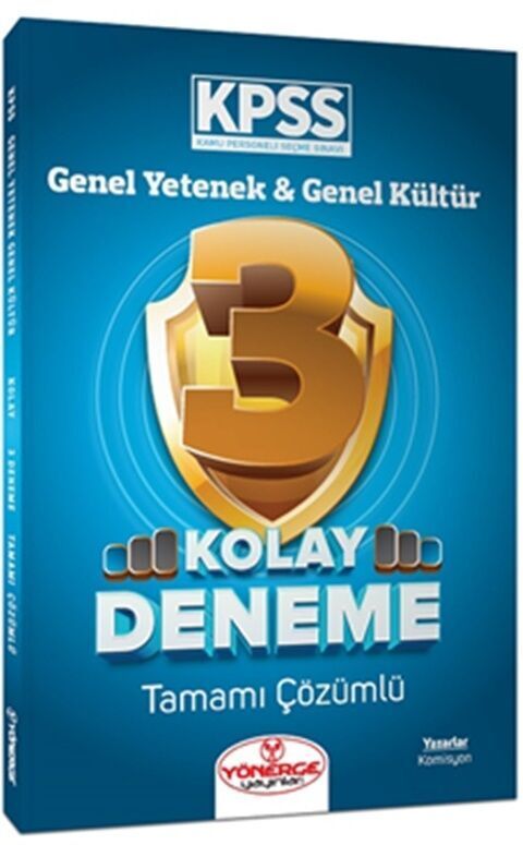 Yönerge Yayınları KPSS Genel Yetenek Genel Kültür Kolay 3 Deneme Çözümlü