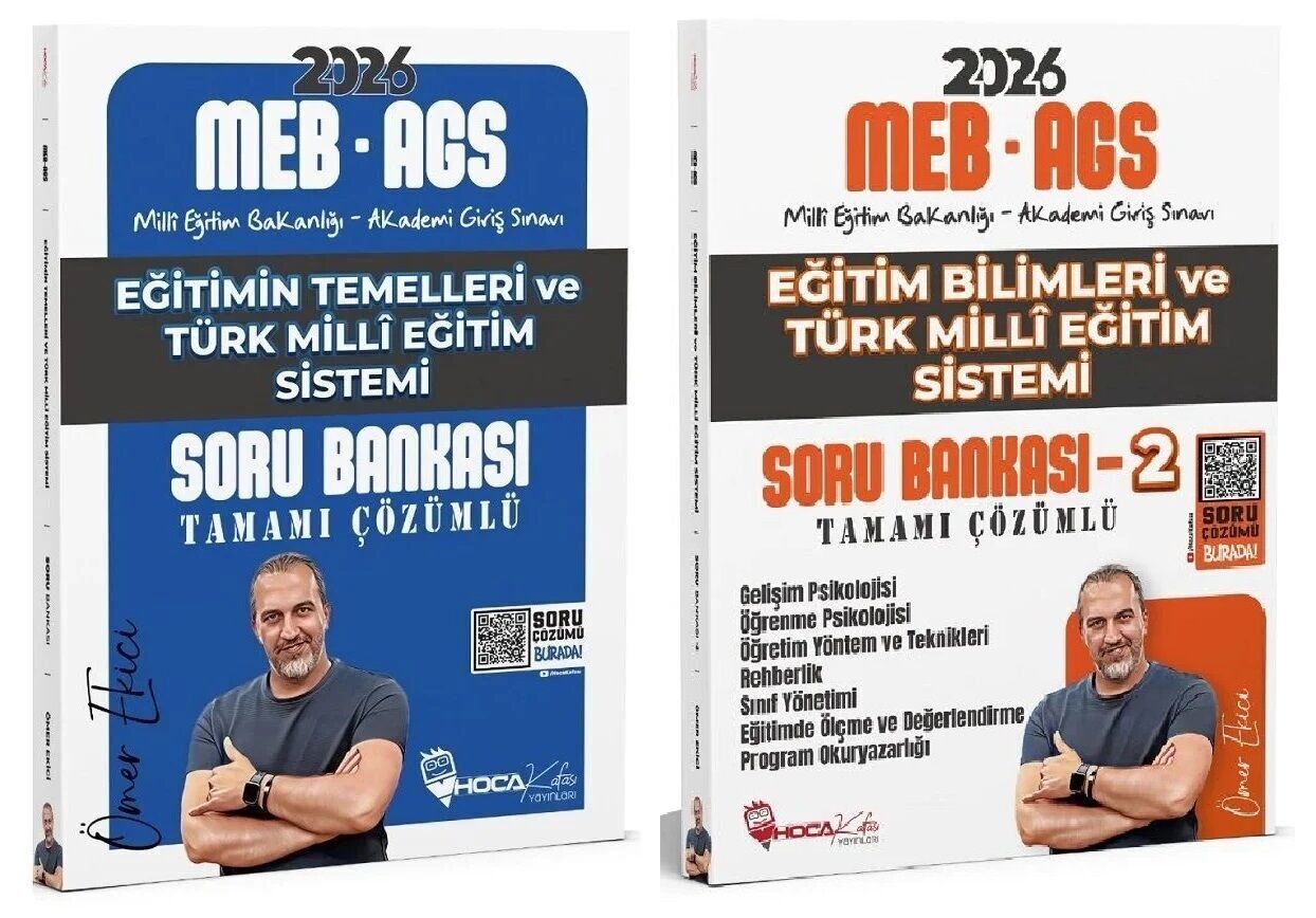 YENİ AGS - Hoca Kafası 2026 MEB-AGS Eğitimin Temelleri + Eğitim Bilimleri ve Türk Milli Eğitim Sistemi Soru Bankası 2 lİ Set - Ömer Ekici Hoca Kafası Yayınları