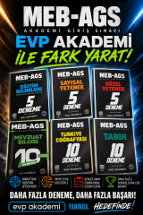 EVP Akademi 2026 Tüm Dersler Deneme Eğitim Bilimleri, Tarih, Türkiye Coğrafyası, Sözel Yetenek, Sayısal Yetenek, Mevzuat Bilgisi 45 Deneme Seti