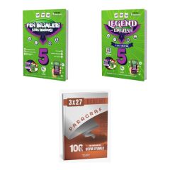 2027 Av 5. Sınıf Fen Bilimleri + İngilizce Legend Of English Test Book Soru + anla kazan paragraf deneme 3'lü Set