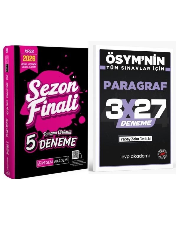 Pegem 2026 KPSS Lisans Sezon Finali 5 Deneme ve EVP Paragraf Deneme 2 li Set