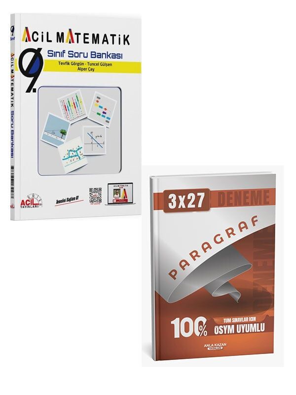 Acil 2027 9. Sınıf Acil Matematik Soru Bankası+Anla Kazan Paragraf Deneme