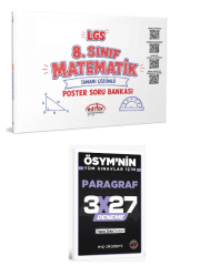 Editör 2027 8. Sınıf LGS Matematik Poster Soru Bankası Çözümlü+  EVP Akademi Paragraf