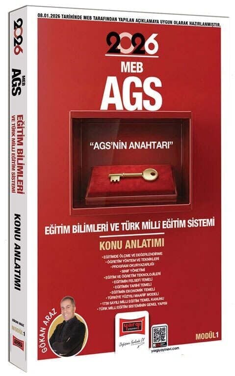 YENİ AGS - Yargı 2026 MEB-AGS nin Anahtarı Eğitim Bilimleri Türk Milli Eğitim Sistemi Konu Anlatımlı Modül-1 - Gökhan Araz Yargı Yayınları