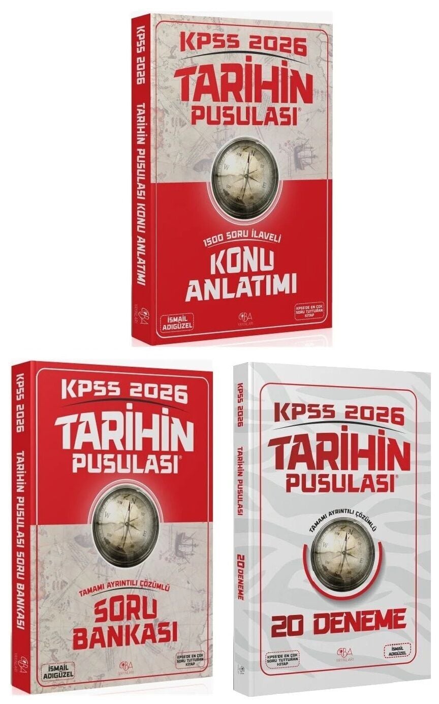 CBA Yayınları 2026 KPSS Tarihin Pusulası Konu Anlatımı + Soru Bankası + 20 Deneme 3 lü Set - İsmail Adıgüzel CBA Yayınları