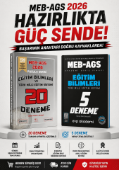 CBA Yayınları 2026 MEB-AGS Eğitim Bilimleri ve Türk Eğitim Sistemi 20 Deneme & EVP Akademi Eğitim Bilimleri ve Türk Milli Eğitim Sistemi 5 Deneme Seti