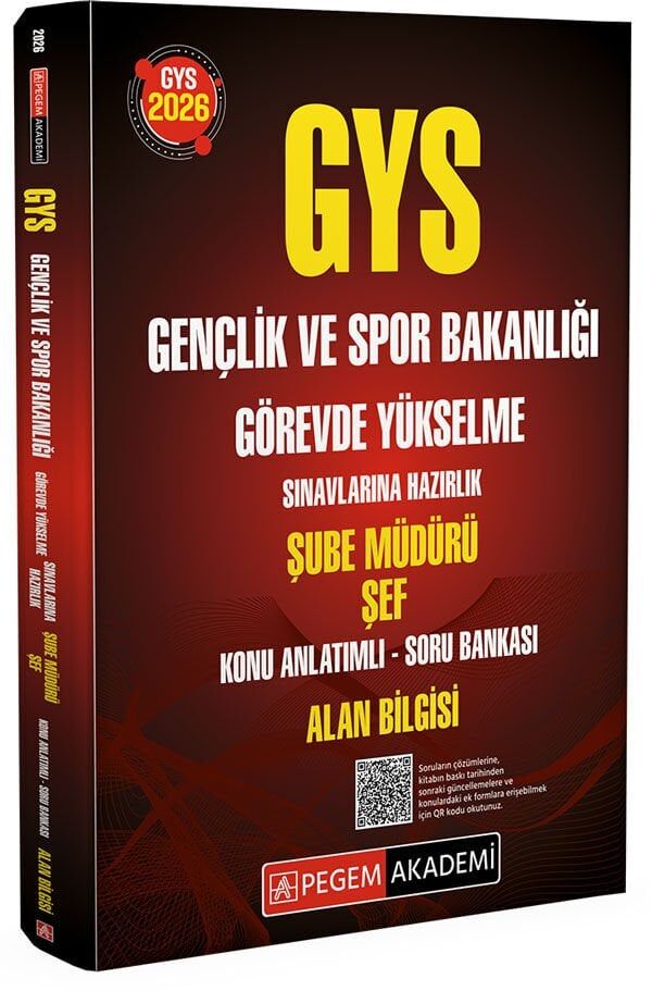 Pegem 2026 GYS Gençlik ve Spor Bakanlığı Şube Müdürü, Şef Alan Bilgisi Konu Anlatımlı Soru Bankası Görevde Yükselme Pegem Akademi Yayınları