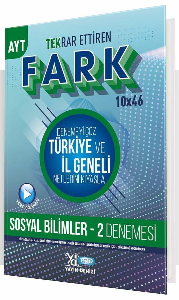Yayın Denizi AYT Sosyal Bilimler 2 Fark Ettiren Pro Denemeleri