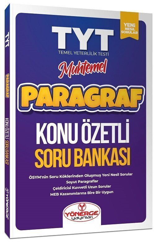 Yönerge Yayınları TYT Muhtemel Paragraf Konu Özetli Soru Bankası