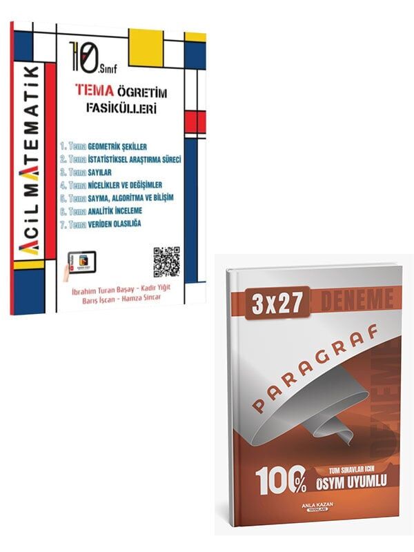 Acil 2027 10. Sınıf Acil Matematik Tema Öğretim Fasikülleri+Anla Kazan Paragraf Deneme