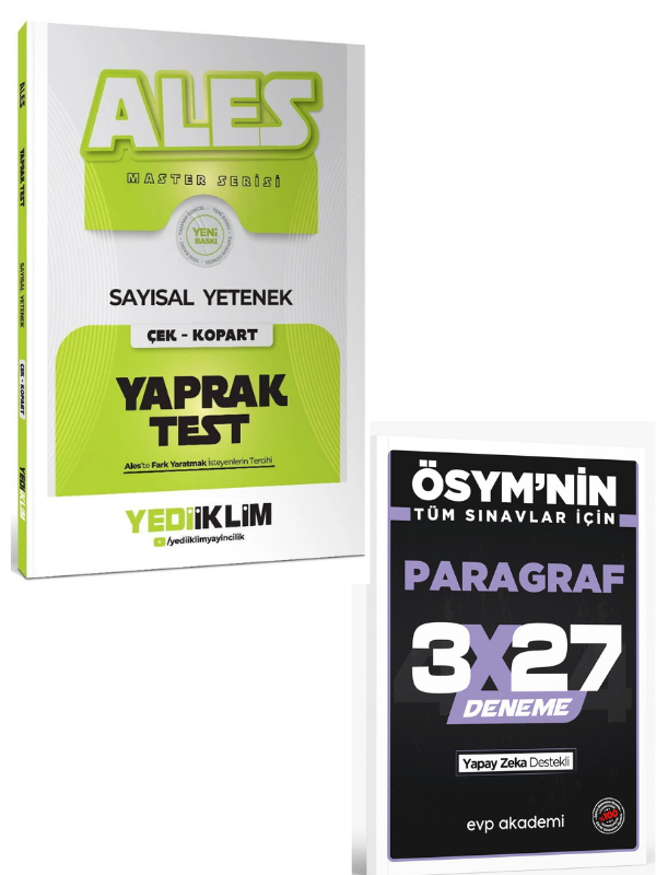 Yediiklim 2027 ALES Master Sayısal Yetenek Yaprak Test Çek Kopart+ EVP Akademi Paragraf