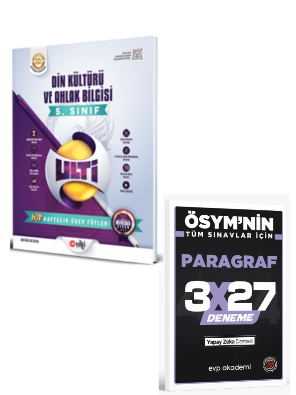 Ulti 2027 5. Sınıf Din Kültürü ve Ahlak Bilgisi Haftalık Ödev Föyleri+ EVP Akademi Paragraf