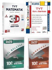 3D + Acil 2026 TYT Kurs Matematik ve 3D TYT Matematik Ders Defter Anla Kazan Deneme 4 lü Set