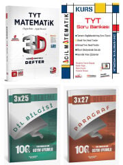 3D + Acil 2026 TYT Kurs Matematik ve 3D TYT Matematik Ders Defter Anla Kazan Deneme 4 lü Set