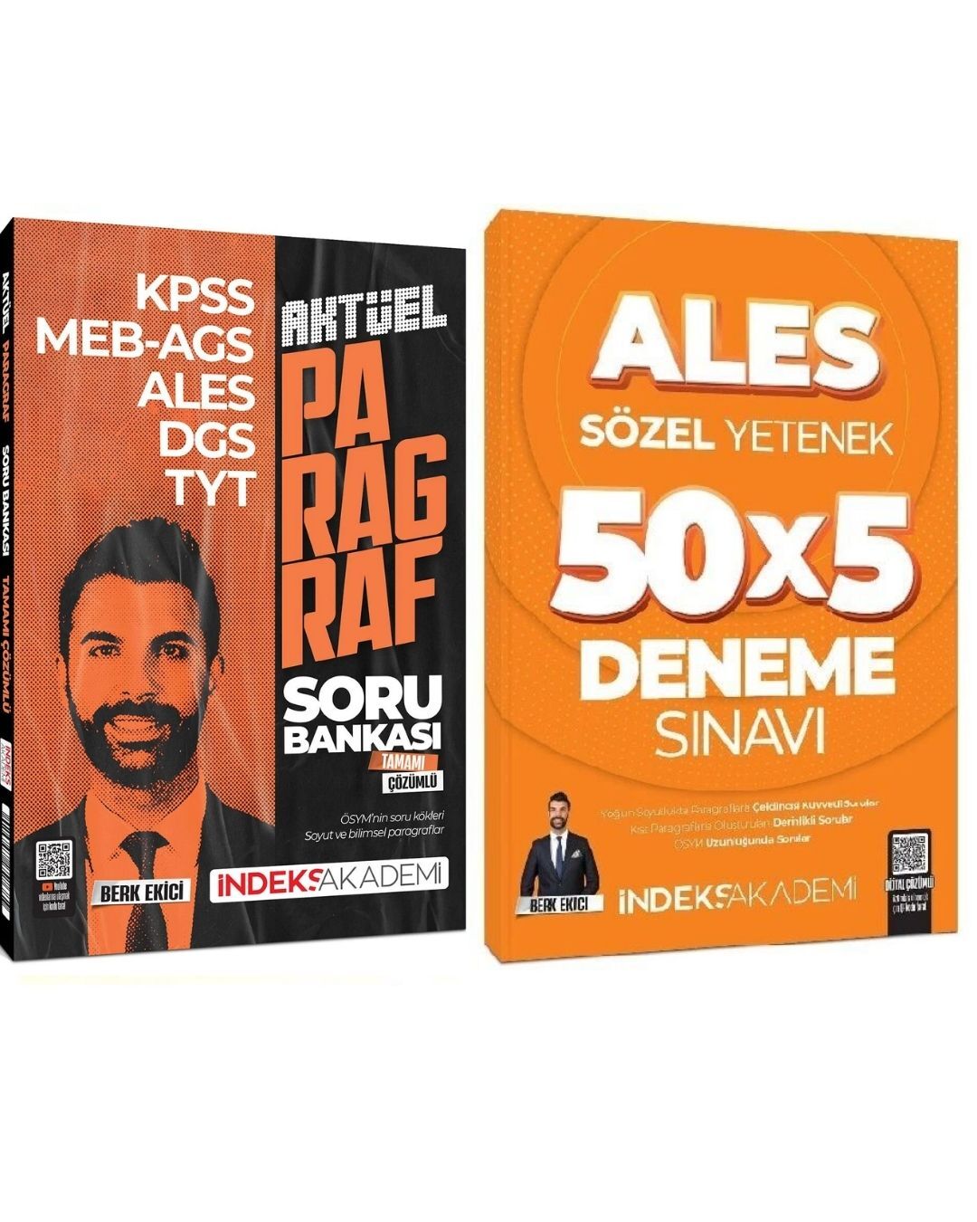 İndeks 2025 ALES Paragraf Soru Bankası + Sözel Yetenek 5 Deneme 2 li Set - Berk Ekici İndeks