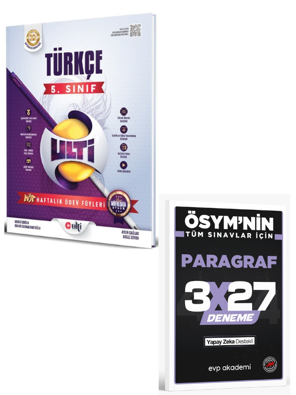 Ulti 2027 5. Sınıf Türkçe Haftalık Ödev Föyleri+ EVP Akademi Paragraf