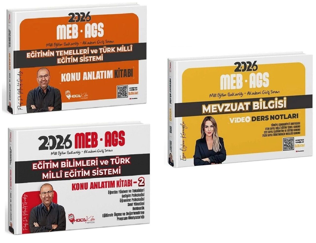 YENİ AGS - Hoca Kafası 2026 MEB-AGS Eğitim Temelleri + Eğitim Bilimleri ve Türk Milli Eğitim Sistemi Konu + Mevzuat Bilgisi Video Ders Notları 3 lü Set - Mevlüt Gündüz, Esra Özkan Karaoğlu Hoca Kafası Yayınları