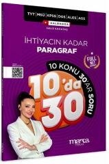 Marka KPSS MEB AGS TYT MSÜ DGS ALES İhtiyacın Kadar Paragraf 10 da 30 Soru Bankası