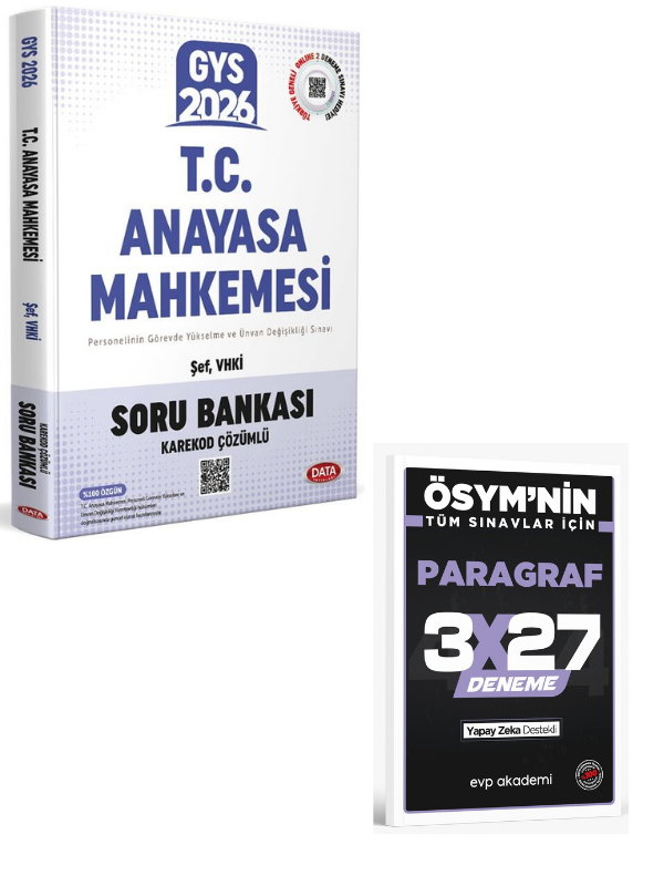 Data 2026 GYS TC Anayasa Mahkemesi Şef, VHKİ Soru Bankası Çözümlü+ EVP Akademi Paragraf