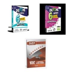 2027 Fi 6. SINIF YENİ BASKI Matematik DEFİNE + Fen BİLİMLERİ FASİKÜL Soru + anla kazan paragraf deneme 3'lü Set