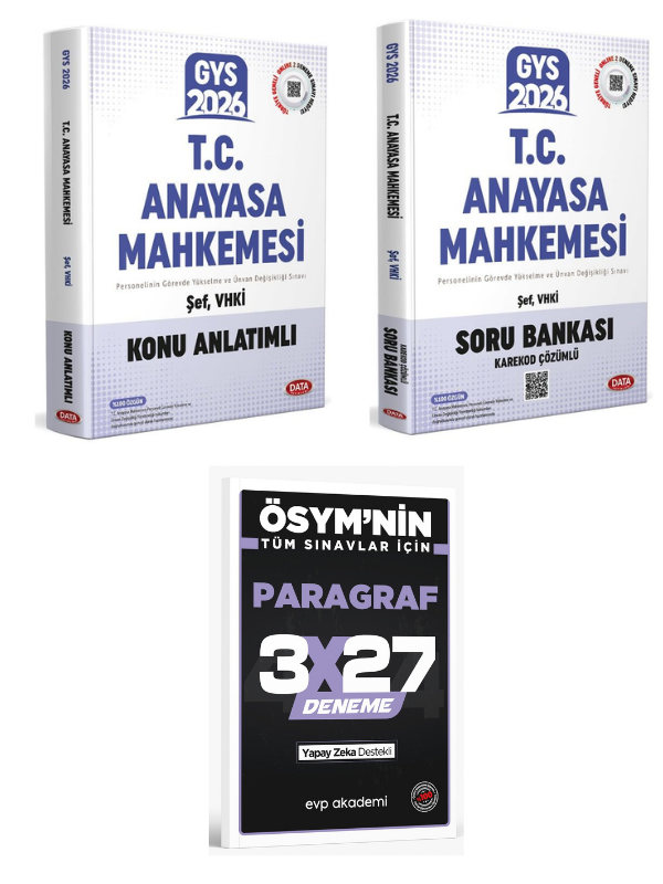 Data 2026 GYS TC Anayasa Mahkemesi Şef, VHKİ Konu + Soru+ EVP Akademi Paragraf