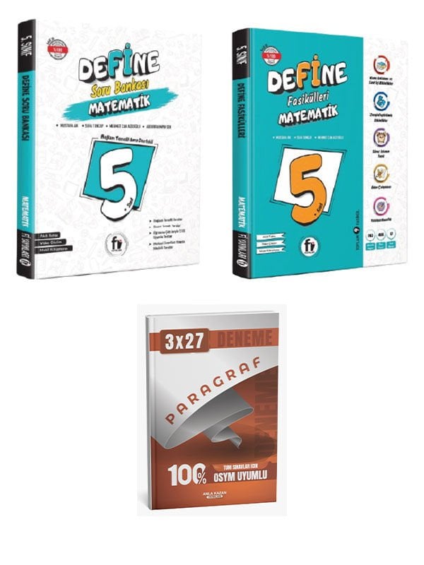 Anla Kazan + Fi Maarif Model 5. Sınıf Define Matematik Fasikülleri Konu + Soru + Paragraf Deneme