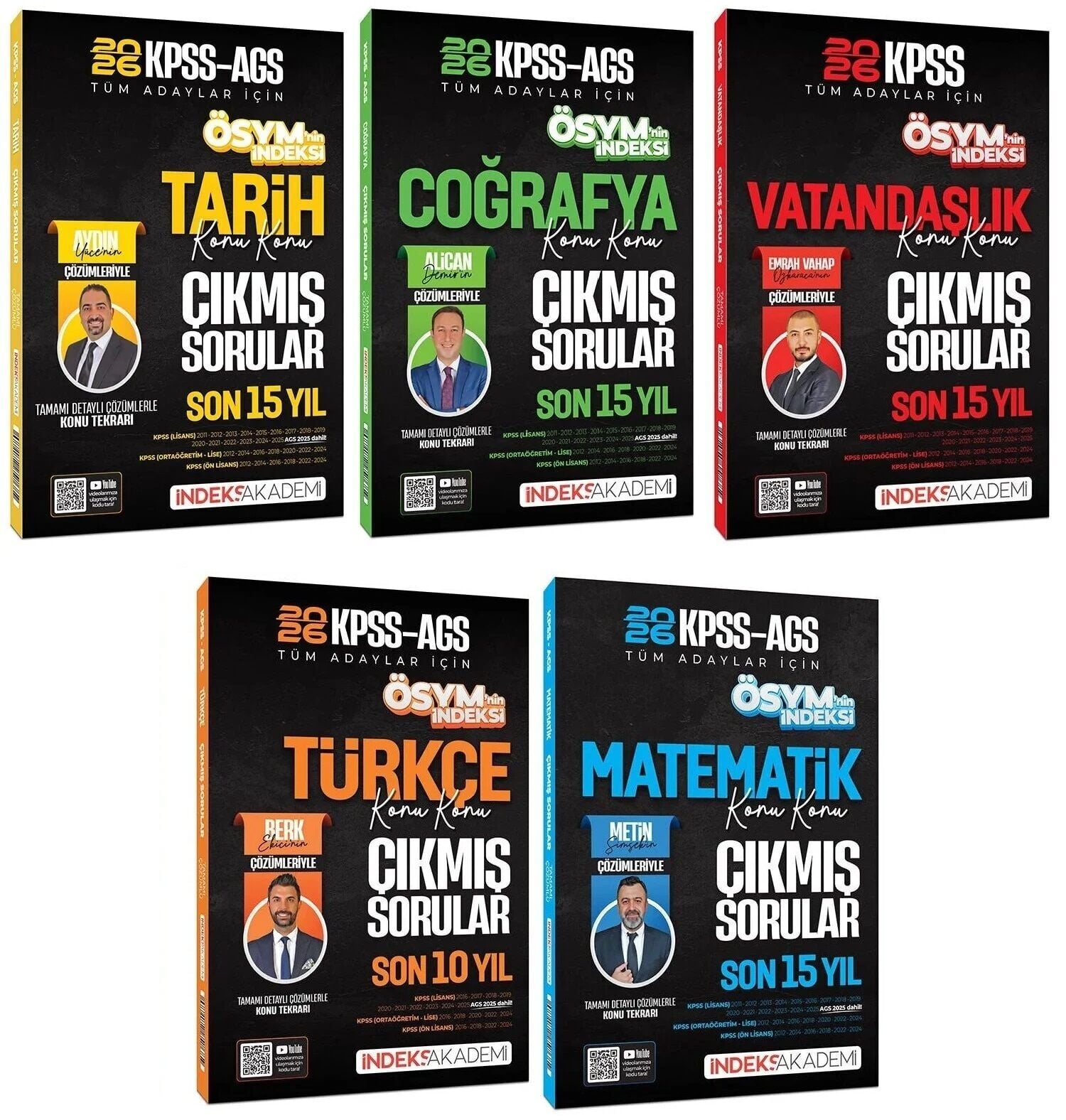 İndeks Akademi 2026 KPSS Genel Yetenek Genel Kültür ÖSYM nin İndeksi Çıkmış Sorular 5 lü Set İndeks Akademi Yayıncılık