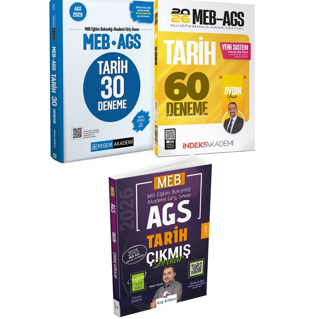 Pegem 2026 MEB AGS Tarih 30 Deneme + İndeks MEB AGS Tarih 60 Deneme & Çıkmış Sorular Seti