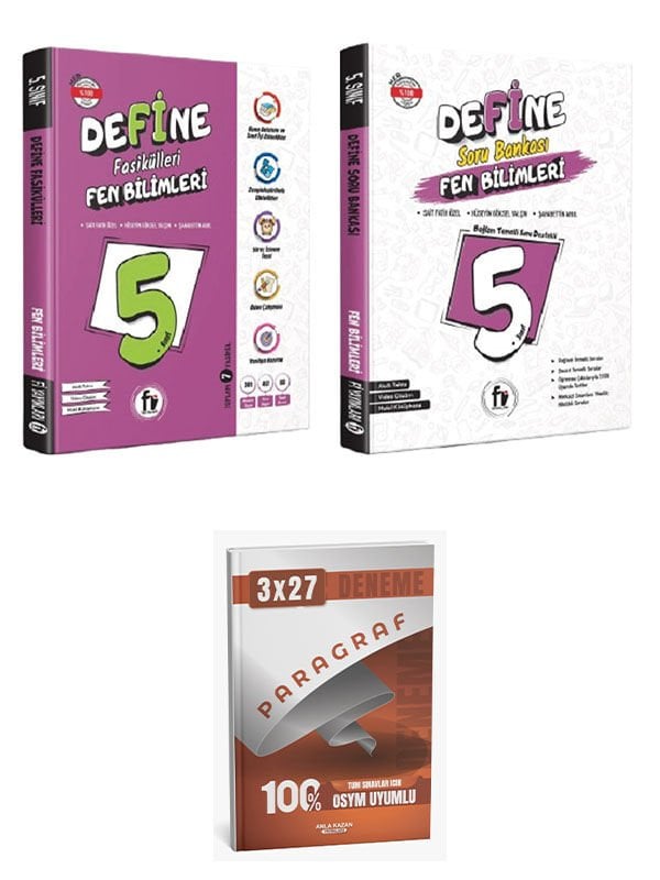 Anla Kazan + Fi Maarif Model 5. Sınıf Define Fen Bilimleri Fasikülleri Konu + Soru + Paragraf Denem