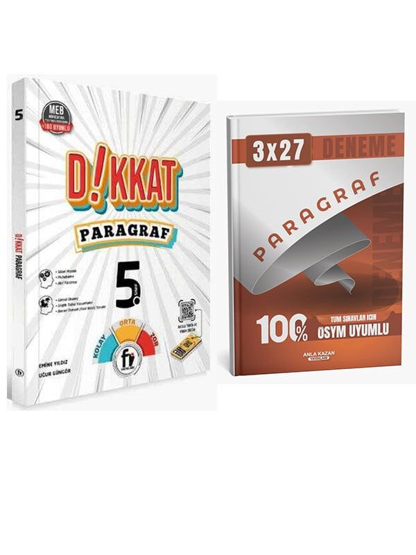 Anla Kazan + Fi 5. Sınıf Dikkat Paragraf Soru ve Anla Kazan Paragraf Deneme 2 li Set