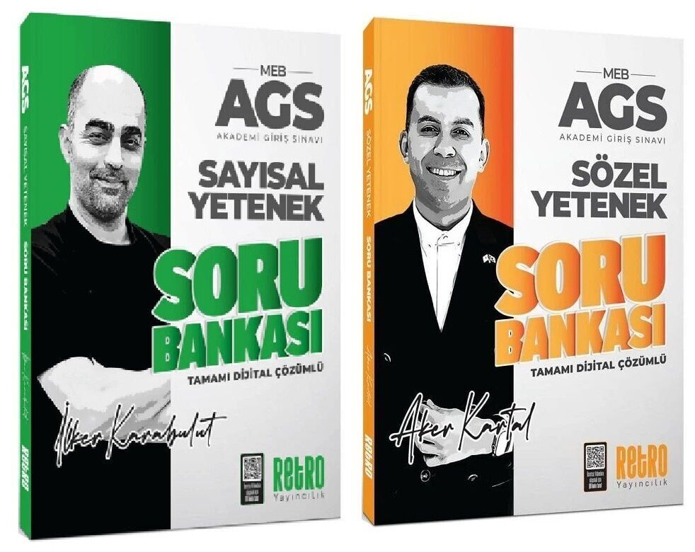 Retro 2026 MEB-AGS Sözel + Sayısal Yetenek Soru Bankası 2 li Set - Aker Kartal, İlker Karabulut Retro Yayıncılık