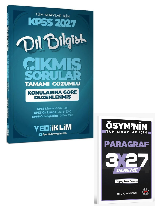 Yediiklim 2027 KPSS Dil Bilgisi Çıkmış Sorular Konularına Göre+ EVP Akademi Paragraf